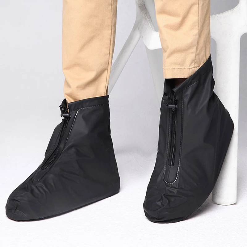 

Lightweight Anti-slip Foldable Rain Shoes Covers Waterproof Bicycle Shoe Cover Outdoor Sport Zippered Protective Overshoes