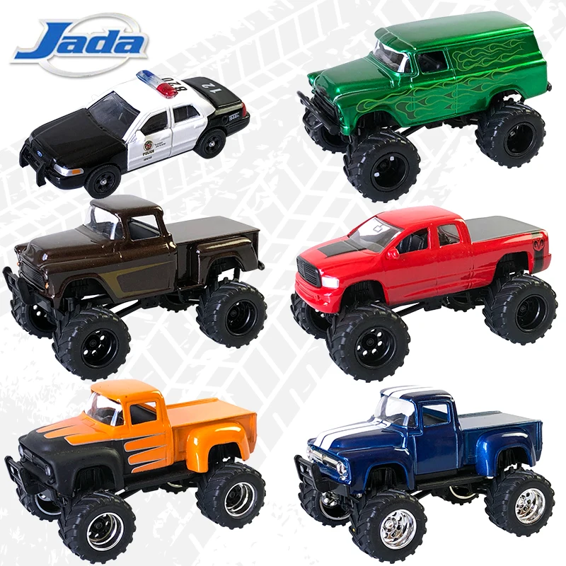 

Jada 1:64 Big Wheels Metal Diecast Vehicle Trucks/Van/Police Car Various New in Box