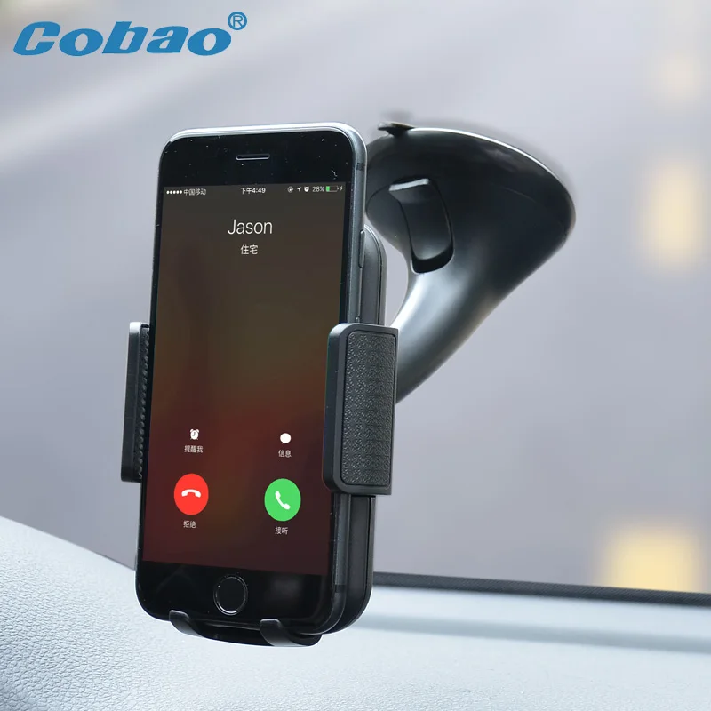 Cobao автомобильный держатель телефона 360 Регулируемый мобильный универсальный автомобильный держатель липучка на лобовое стекло автомобил...