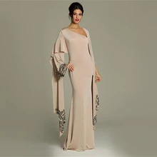 2017 Muslim Evening Dresses Mermaid Long Chiffon Hijab Islamic Dubai Abaya Kaftan Prom Middle East Abendkleider Vestidos Longue