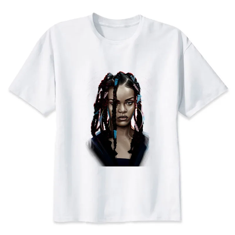 

Rihanna T-shirt men summer t-shirt boy print tshirt anime t shirt brand clothing white color tops tees MMR584