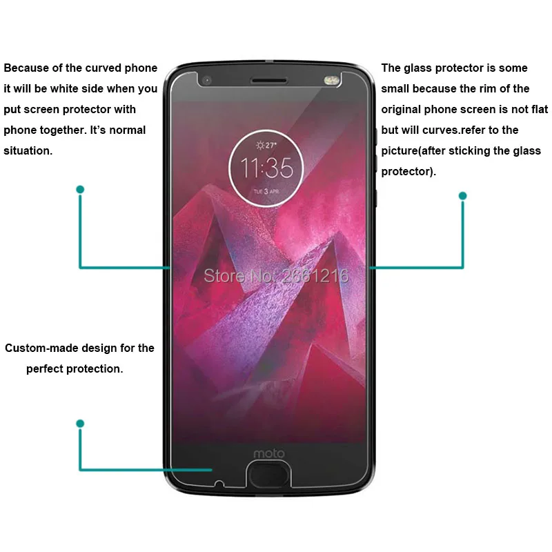 2 шт./лот для Moto Z2 Force закаленное стекло 9H Премиум Защитная пленка экрана Motorola / Z 2nd