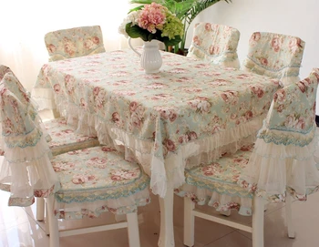

Dining table set lace table cloth tablecloth rustic dining table chair cover fabric chair cover cushion