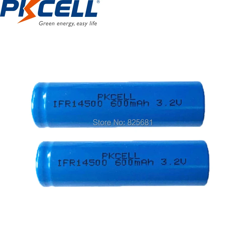 4 шт./лот PKCELL IFR14500 14500 600mAh AA 3,2 V литий-железо фосфат мощность заряжаемые Аккумуляторы для электробритвы