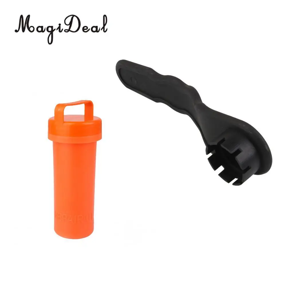 MagiDeal Marine Durable PVC Repair Kit Container Bucket for Kayak Inflatable Rubber Boat Orange Fishing Yatch Dinghy Accessories