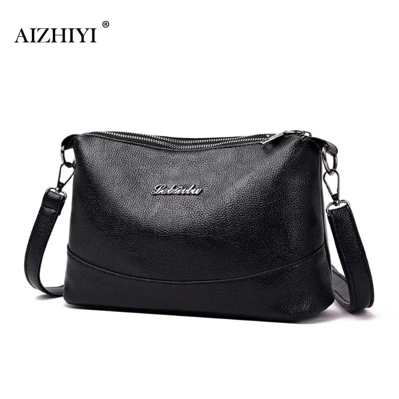 

Female Black Elegant Solid Color Shoulder Messenger Handbags Ladies Large Capacity Casual Women PU Leather Small Crossbody Bags