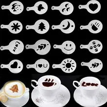 16 шт. шестнадцать видов шаблон форма гирлянда, Необычные кофе пены Спрей Печать модели шаблон, домашний интерьер Кофейня инструменты