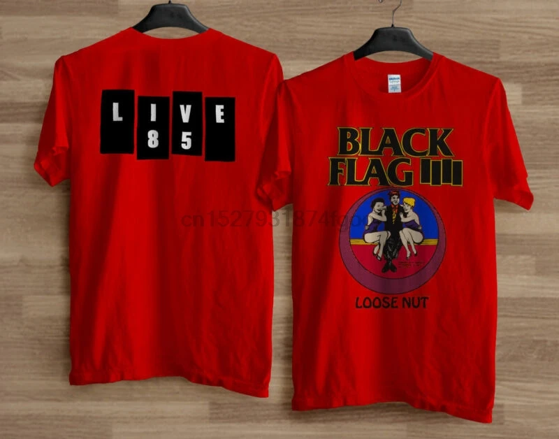 

Black Flag Loose Nut Live 85 Tour T-Shirt Screen Stars Red Reprint New Top Sold