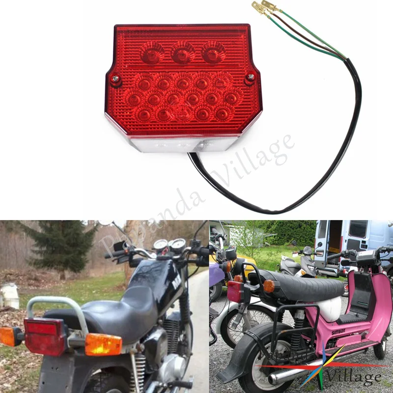 

Papanda Motorcycle Red Rear LED Tail License Plate Light for MZ ETZ 150 250 251 301 Simson SR50 S51 Suzuki TS125 150 250