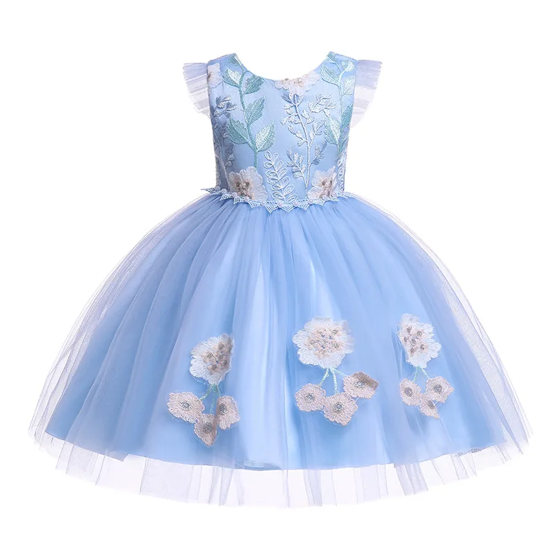 

Summer party dress for Girls Vestidos embroidery Princess Wedding Flower Girls dresses for Baby Girls clothes