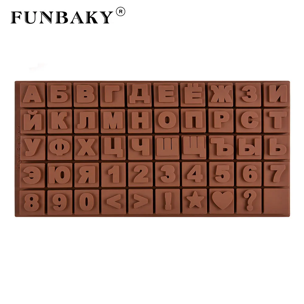 

FUNBAKY Large Big Russian Alphabet Letters DIY Silicone Cake Mold For Baking Decorating Tools Bakeware Moulds