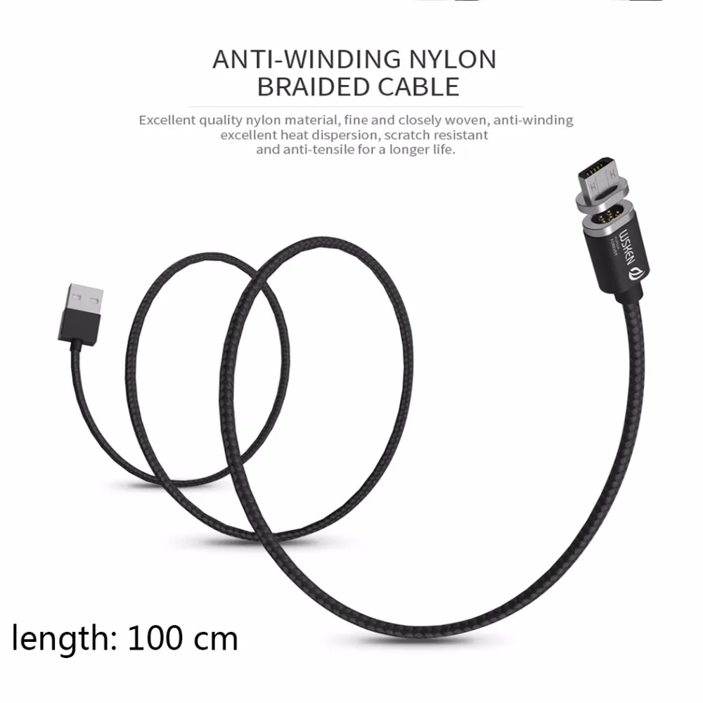 WSKEN X-Cable Mini 2 Магнитный зарядный кабель для Micro USB huawei Xiaomi samsung htc для iPhone 5 6 7 Plus SE