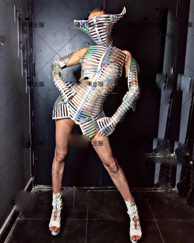 silver laser costume