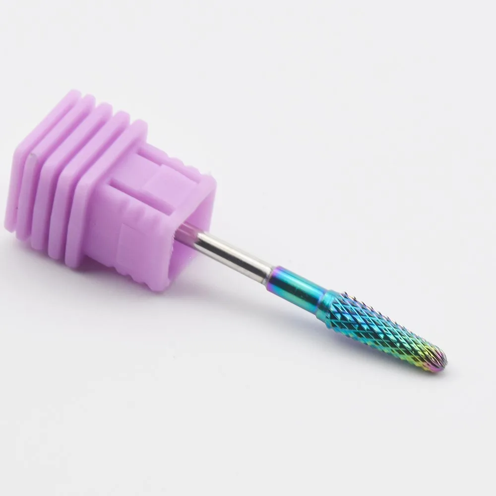 9 Type Rainbow Nail Drill Bit Manicure Tungsten Carbide Burr Bit manicure machine nail accessoiry milling cutter nail file tool - Цвет: Q7