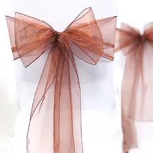 10 шт. чехлы с бантом из органзы, тюлевые пояса для свадьбы, памятные события вечерние банкетные рождественские украшения 18 см* 275 см