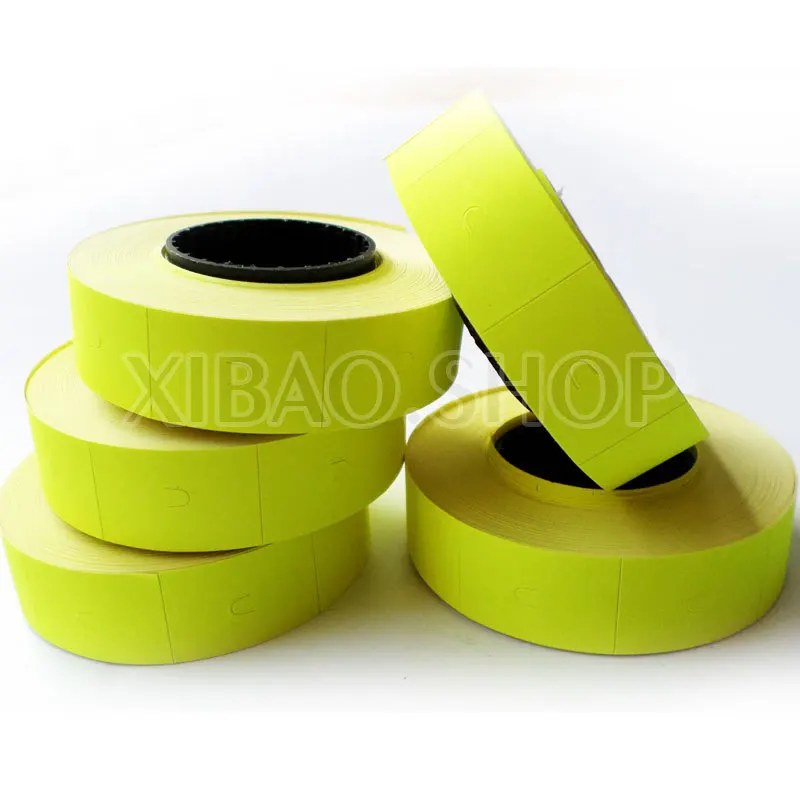 

10 Rolls Price Gun Paper Tag Mark Sticker Supermarket Labels For MX-6600 New Yellow Color Free Shopping