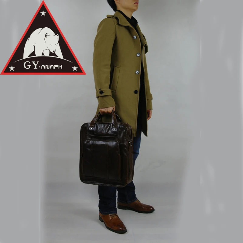 

ANAPH Luxury Men's Vintage Imported Leather Briefcase Multi-Function Business Men Hand Koffer Casual Totes High Quality Coffee