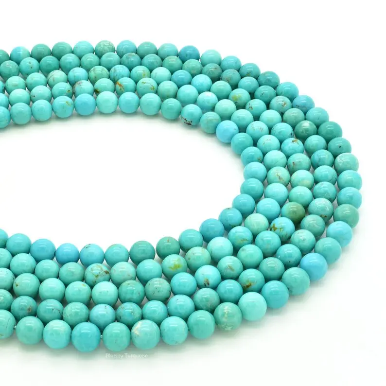 Genuine Turquoise Beads, 8mm, Full Strand, Round Beads, AA Quality, Natural Turquoise Beads,Gemstone Beads, Natural Stone