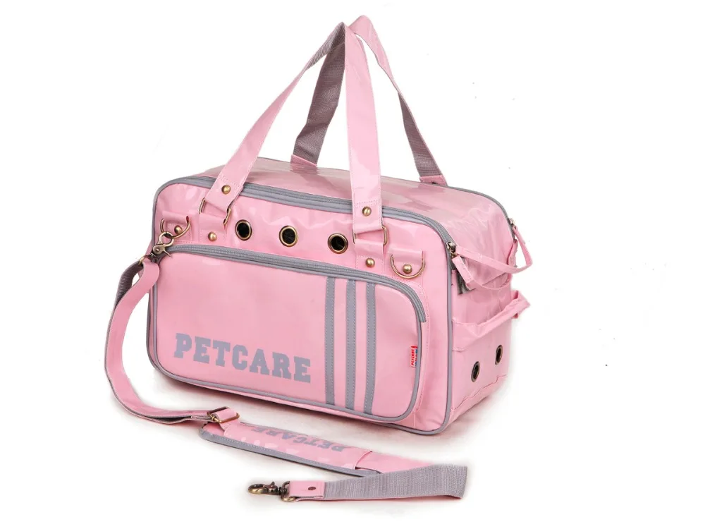 Pink Pu Sport Design Pet Dogs Carrier Bag Free Shipping By CPAM Dogs