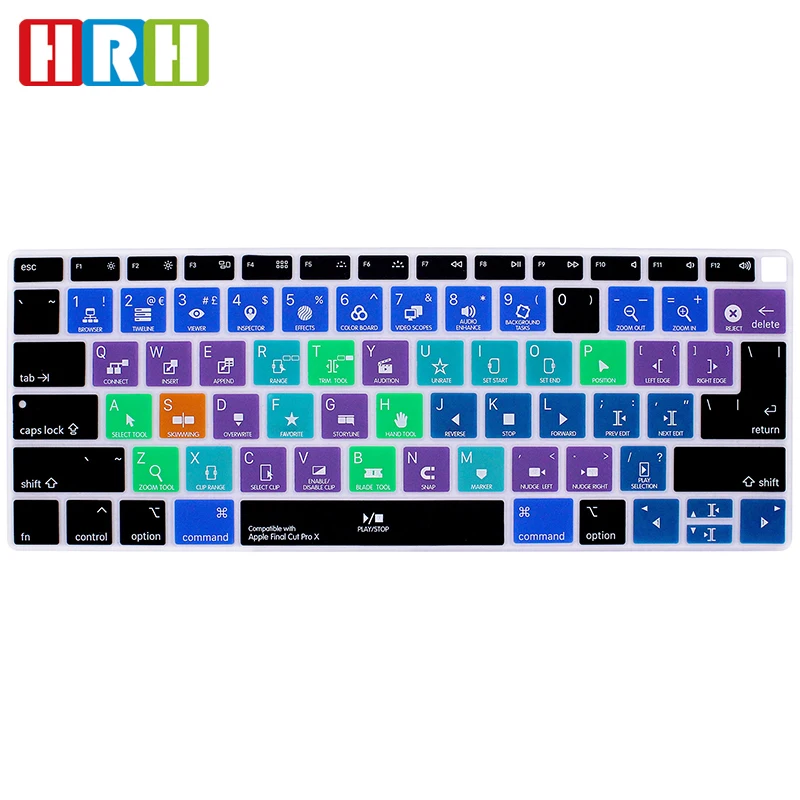 

Final Cut Pro X Shortcuts Silicone Keyboard Cover Skin for MacBook Newest Air 13" 2018 Release A1932 with Retina Display