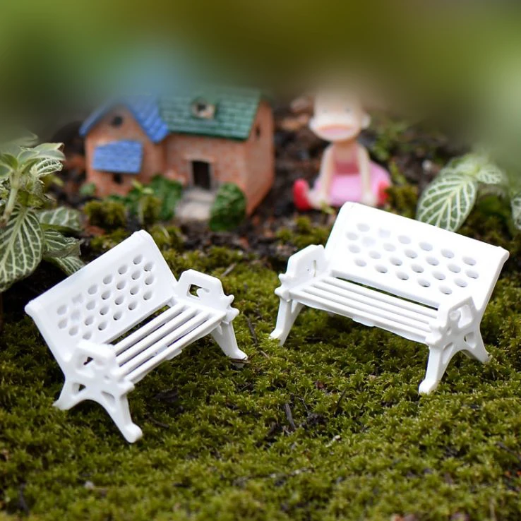 1Piece Mini White Bench Chair Seat Figurines & Miniatures Decoration Retro Style Fairy Garden Micro Landscape Table Decor F17 1Piece Mini White Bench Chair Seat Figurines & Miniatures Decoration Retro Style Fairy Garden Micro Landscape Table Decor F17