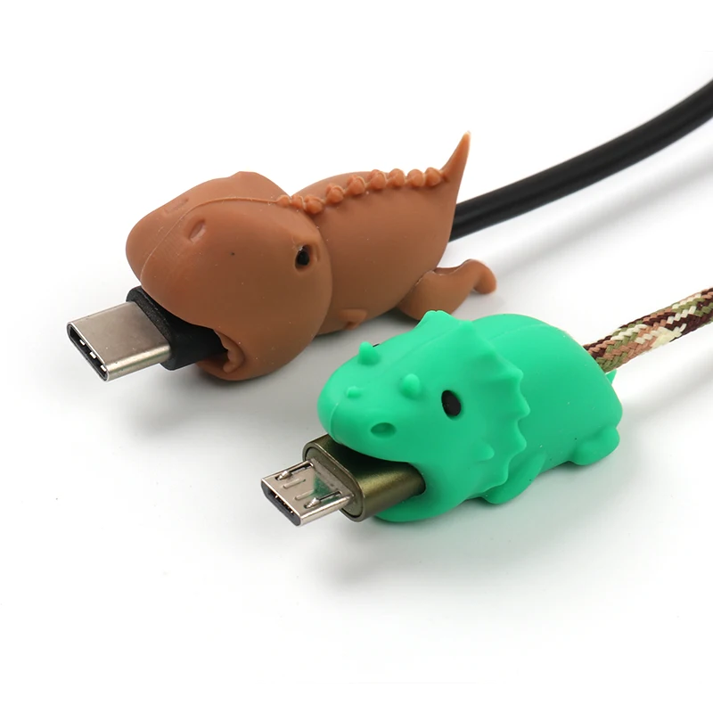 Силиконовый защитный кабель в виде животных для xiaomi huawei, usb-кабель, органайзер для кабеля Dinossauro, кабель для мобильного телефона Android
