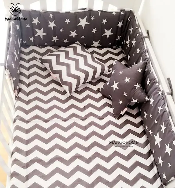 

Baby Bed Bumper 1pcs Ins Hot Crib Bumper Infant Bed Around Protection Clouds Stars Black Tree Design