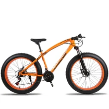 Оранжевый Пламя велосипед Снег велосипед 27 скоростей двойной дисковый тормоз широкие шины беговые скорости горный велосипед