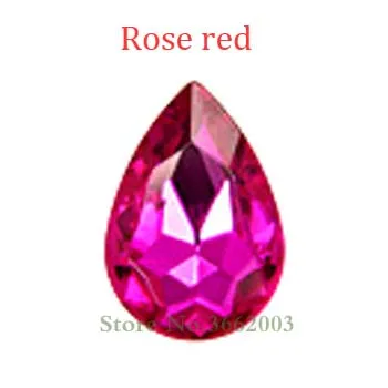 Заводская распродажа, форма dr pointback, высококачественные стеклянные стразы, камень для дизайна ногтей, аксессуары для одежды Diy - Цвет: Rose red