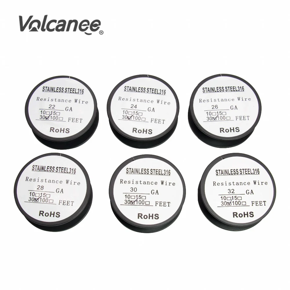 Volcanee Alien Клэптон Тигр A1 SS316L Ni80 Nichrome Fused Clapton Wire Coil mtl RDA перестраиваемый атомайзер