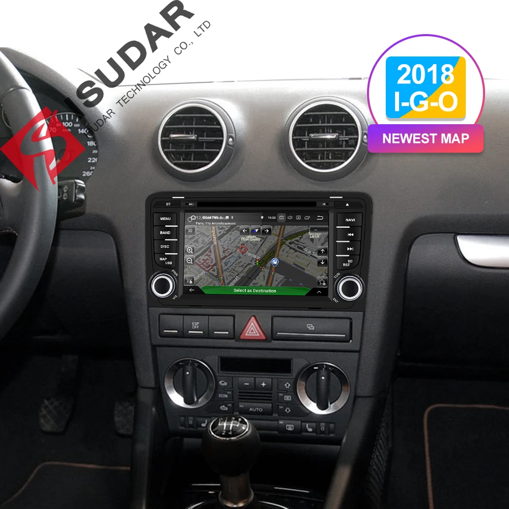 Isudar Штатная Универсальная Автомагнитола Навигатор с 7 Дюймовым Экраном 2 Din на