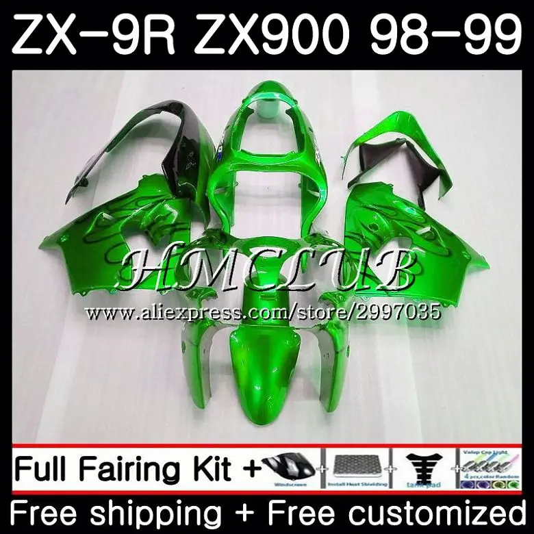 Корпус для KAWASAKI NINJA ZX 900 ZX900 ZX9 R ZX-9R 1998 1999 65HC. 11 9 900CC ZX9R 98 99 Black flames 9R | Автомобили и