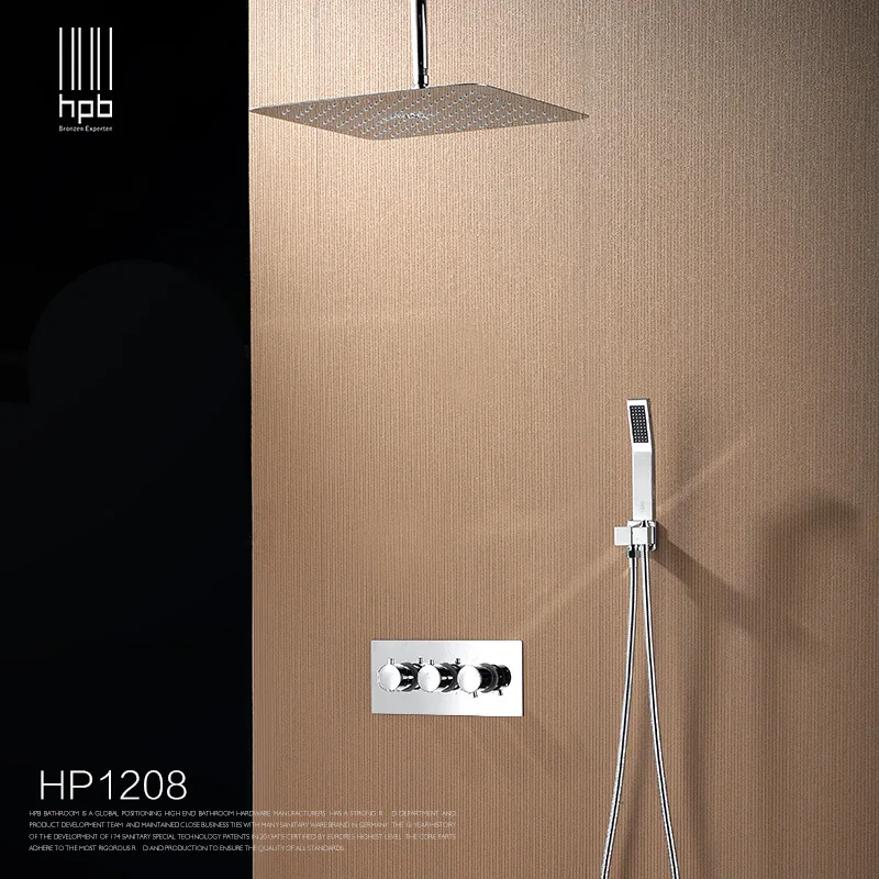 

Full copper cold and hot dark fill shower head into wall faucets