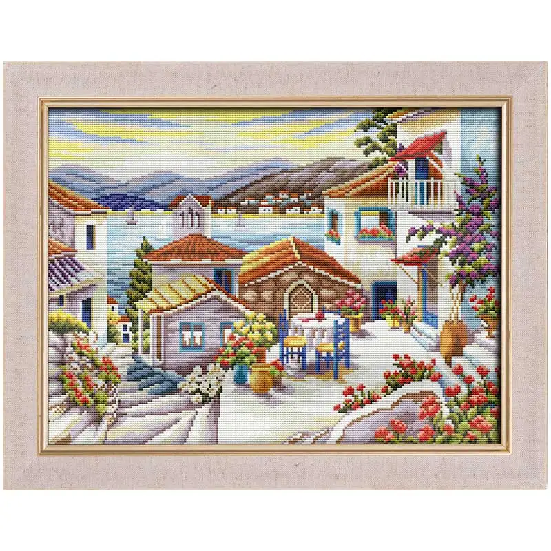 

14/16/18/27/28 Beach house painting Counted Cross Stitch Set Wholesale scenery Cross-stitch Kit Embroidery Needlework