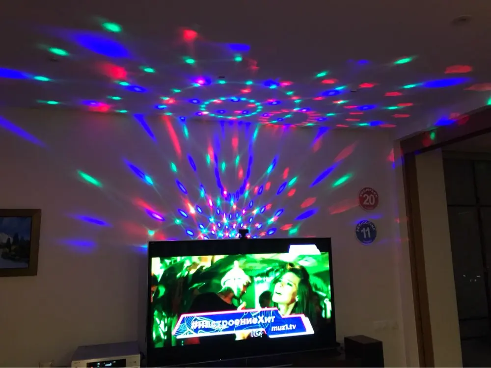 Controle de ir Controle de Música Iluminação de Palco Luz de Discoteca Colorida Entretenimento Discoteca dj Disco Bola Feixe Natal Festa Usb Dc5v 9 Efeito de Iluminação de palco