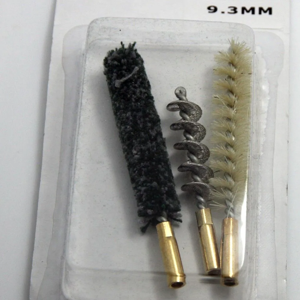 3 pcs Rifle Gun Cleaning Kit for 9.3mm Cal. Rifle Cleaning Brush internal thread 5 40in Hunting