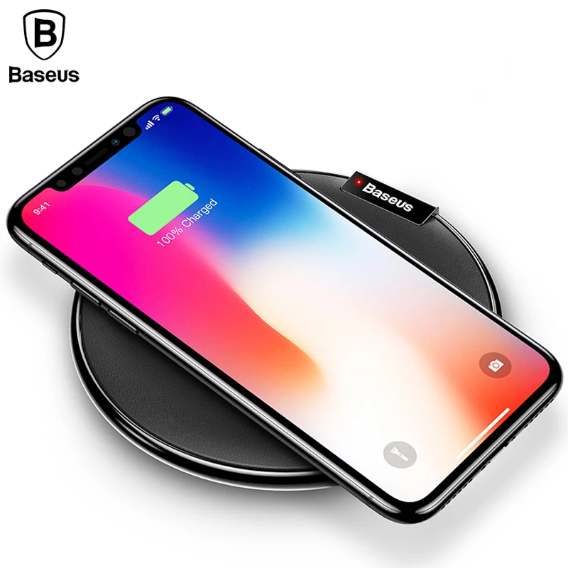 

Baseus Qi Wireless Charger For iPhone X 8 Plus Samsung S8 S9 S9+ Note 8 S7 Fast wireless charger Desktop Wireless Charging Pad