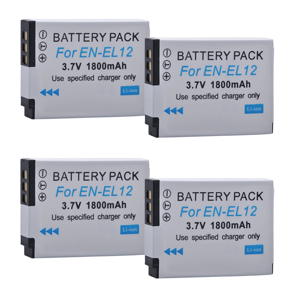 4Pcs En-El12 Batteria Enel12 En El12 Li-Ion Batteria Per Nikon Coolpix S610 S610C S620 S630 S710 S1000Pj P300 P310 P330 S6200