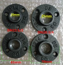 1pcs BSP Rosca flanges de ferro fundido Maleável Ferro 1/2