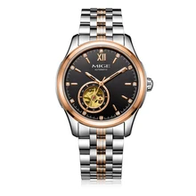 Hot Sale Freeshipping Skeleton Man Watches Steel Watchband Waterproof Saphire Dial Black Tourbillon Mechanic Mans Wristwatches