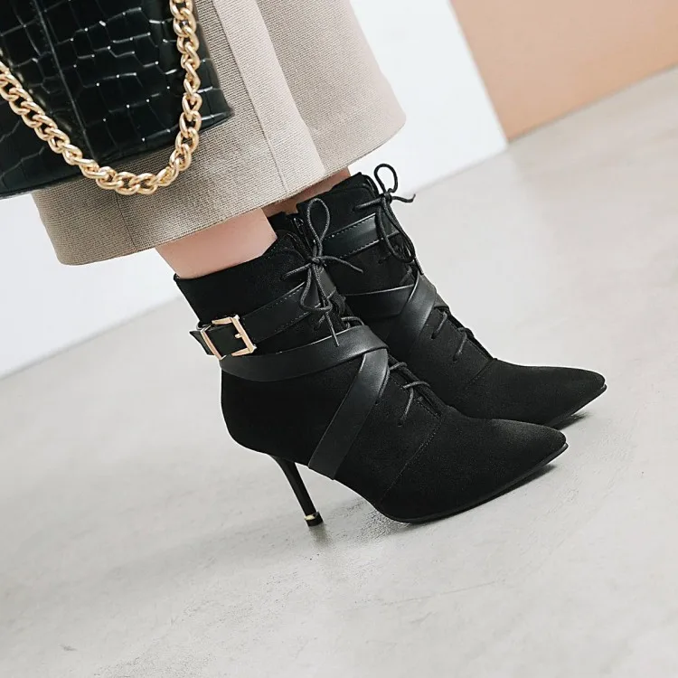 PXELENA 2018 Autumn New European Sexy Women Ankle Boots