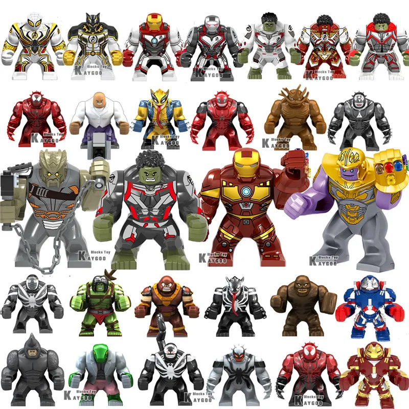 

Large Big Avengers Endgame Building Block Super Heroes Infinity War Thanos Hulk Iron Man Spiderman Stone Hulk Compatible LegoING