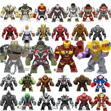 Large Big Avengers Endgame Building Blocks Super Heroes Infinity War Thanos Hulk Iron Man Power Stone