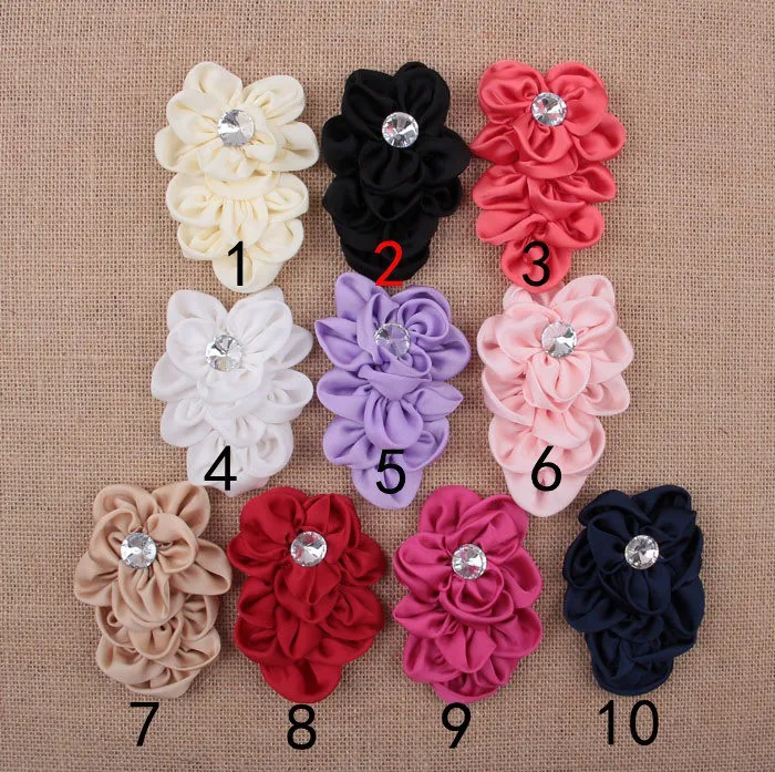 GIRLS INFANTS FLOWER DIAMANTE HAIR GRIPS CLIPS ACCESSORIES VARIOUS COLOURS NEW