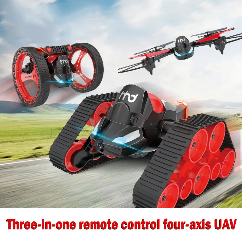

3 In 1 Bounce Car RC Tank Drone with Camera 2.4GHZ Quadcopter Toys Gifts for Kids YJS Dropship