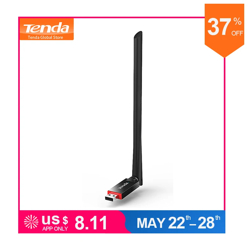 

Tenda U6 300Mbps Wireless Network Adapter USB Network Card, Portable Wi-Fi Hotspot, 1*6dBi External Antenna, Station/SoftAP Mode