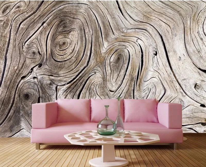Пользовательские Настенные обои винтажная текстура древесины 3D нетканые обои кафе ресторан творческий Декор 3D настенные фрески Papel де Parede