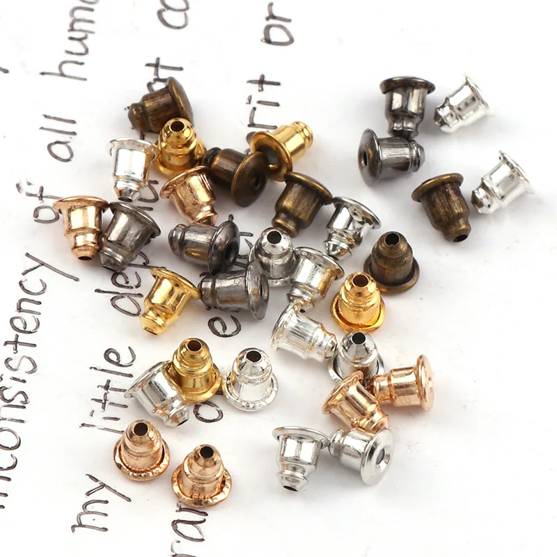 

5mm Earrings Silicone Barrel Bullet Plastic Earnuts Rubber Ear Pad Plugging Stopper DIY Earring back Earstud Findings