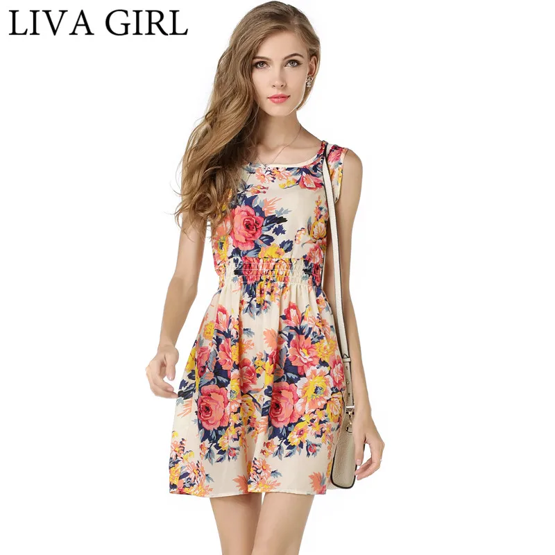 LIVAGIRL новинка весеннее сексуальное летнее Пляжное Платье женское с круглым