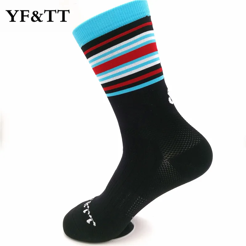 Велосипедные носки топ профессиональные спортивные носки дышащие велосипедные уличные мужские носки цветные полосатые носки